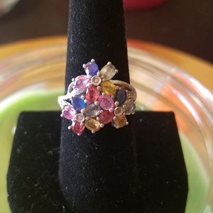 Jewelry - 925 vintage flowers ring with genuine stones Jewelry - 925 vintage flowers ring with genuine stones